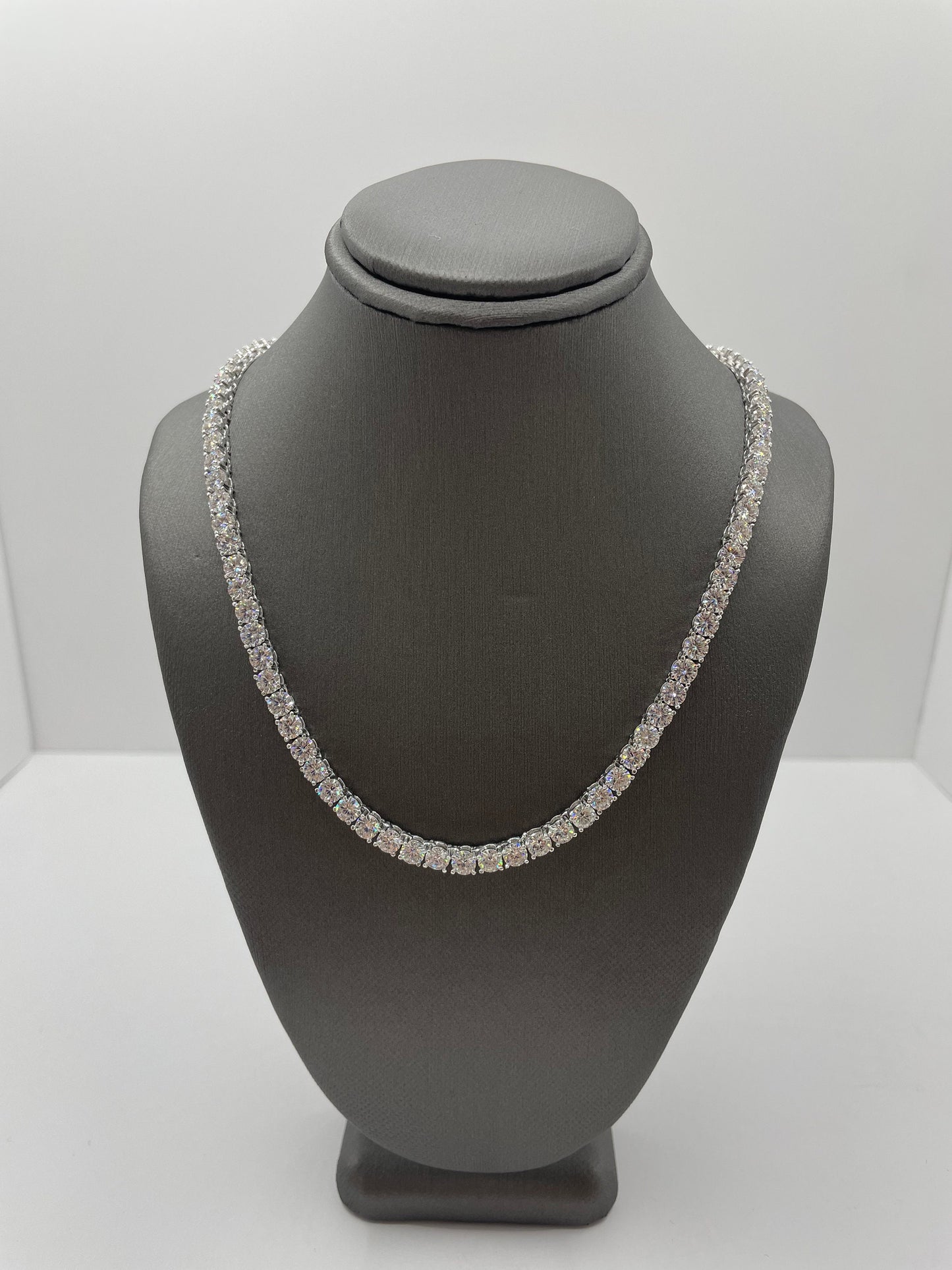 Moissanite Tennis Chain .925 Silver 16 inch