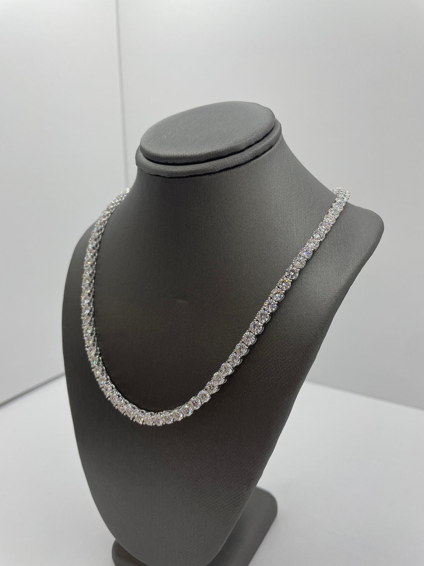 Moissanite Tennis Chain .925 Silver 16 inch