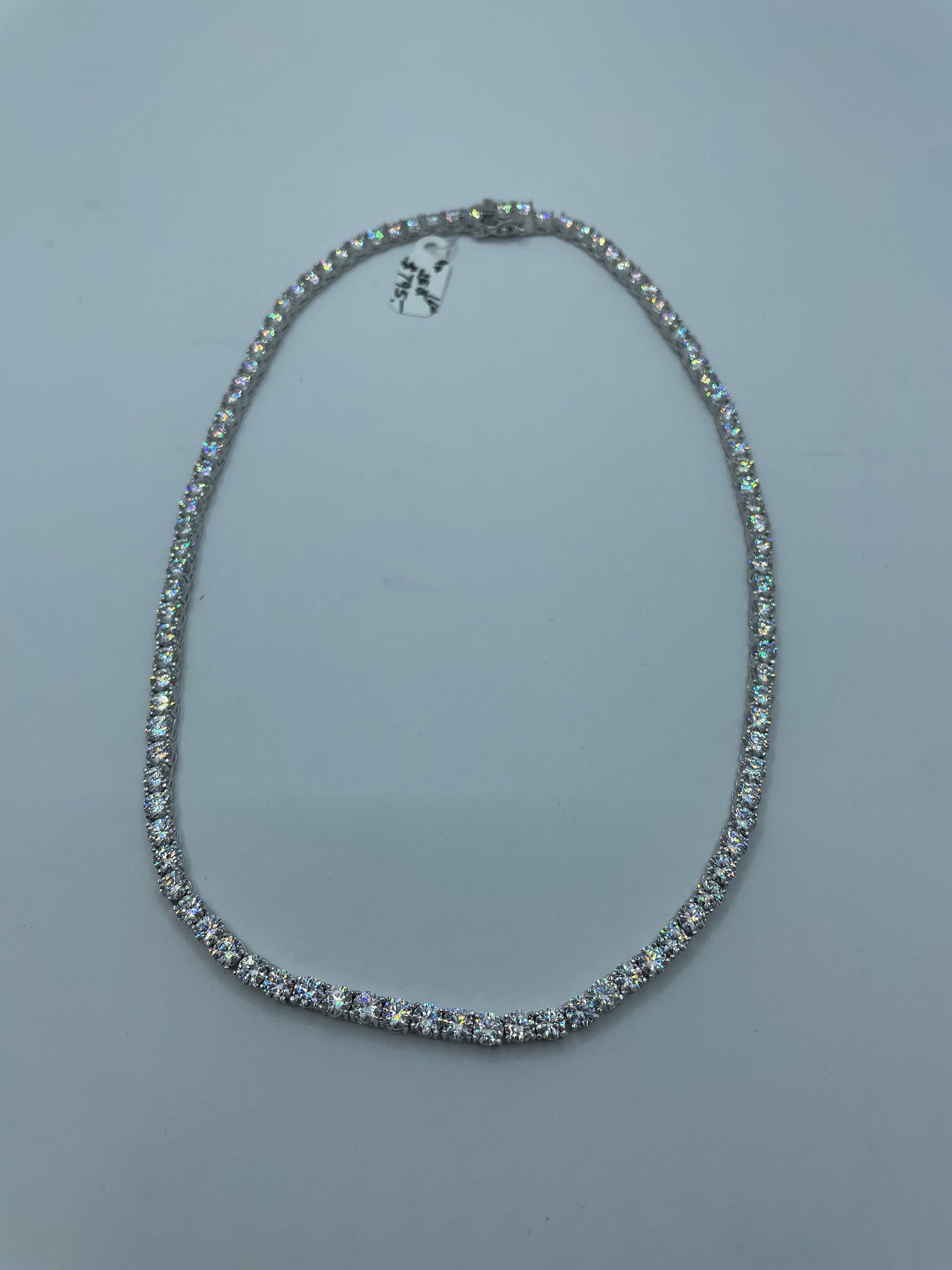 Moissanite Tennis Chain .925 Silver 16 inch