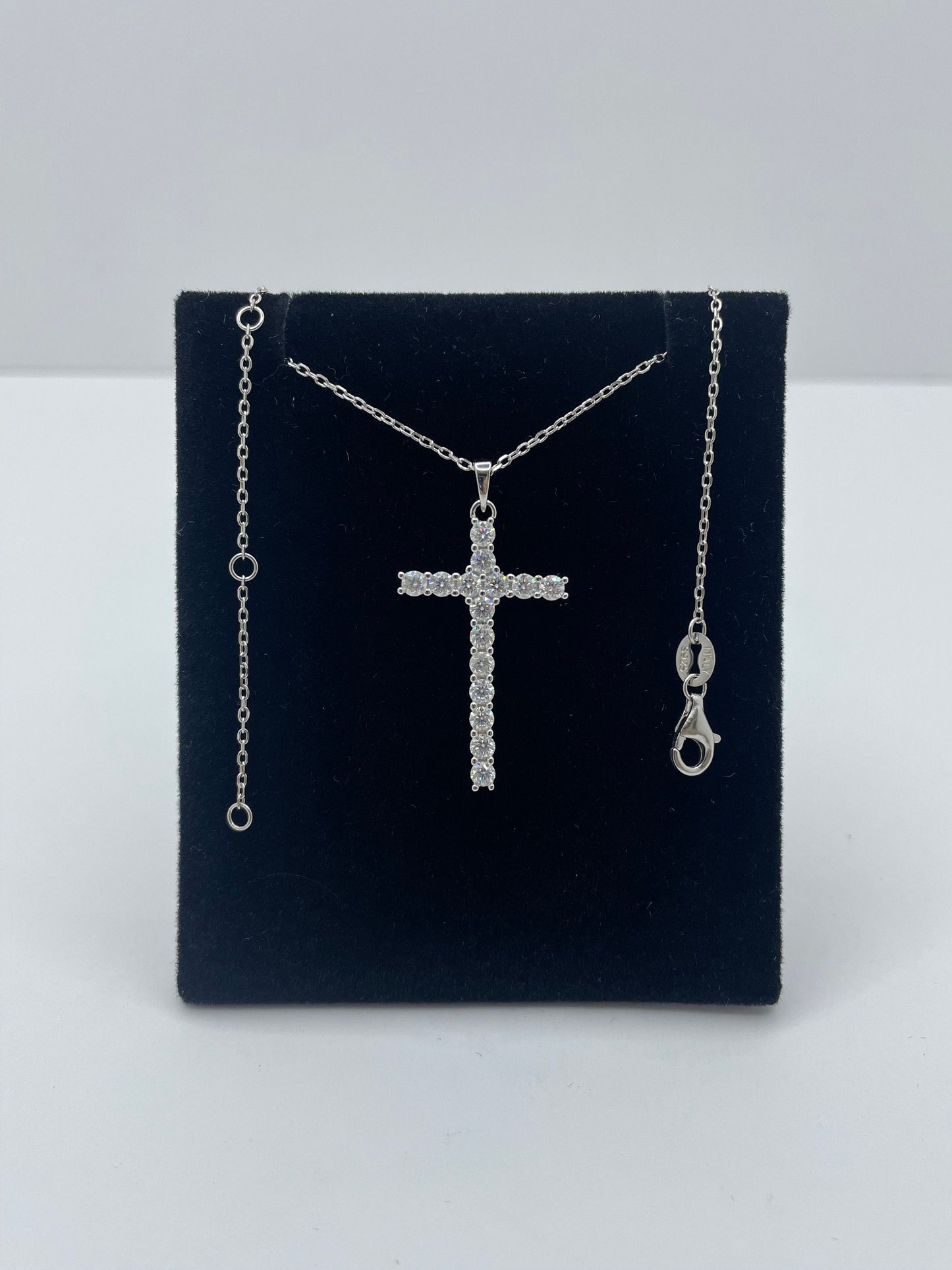 Moissanite Cross Pendant .925 Silver