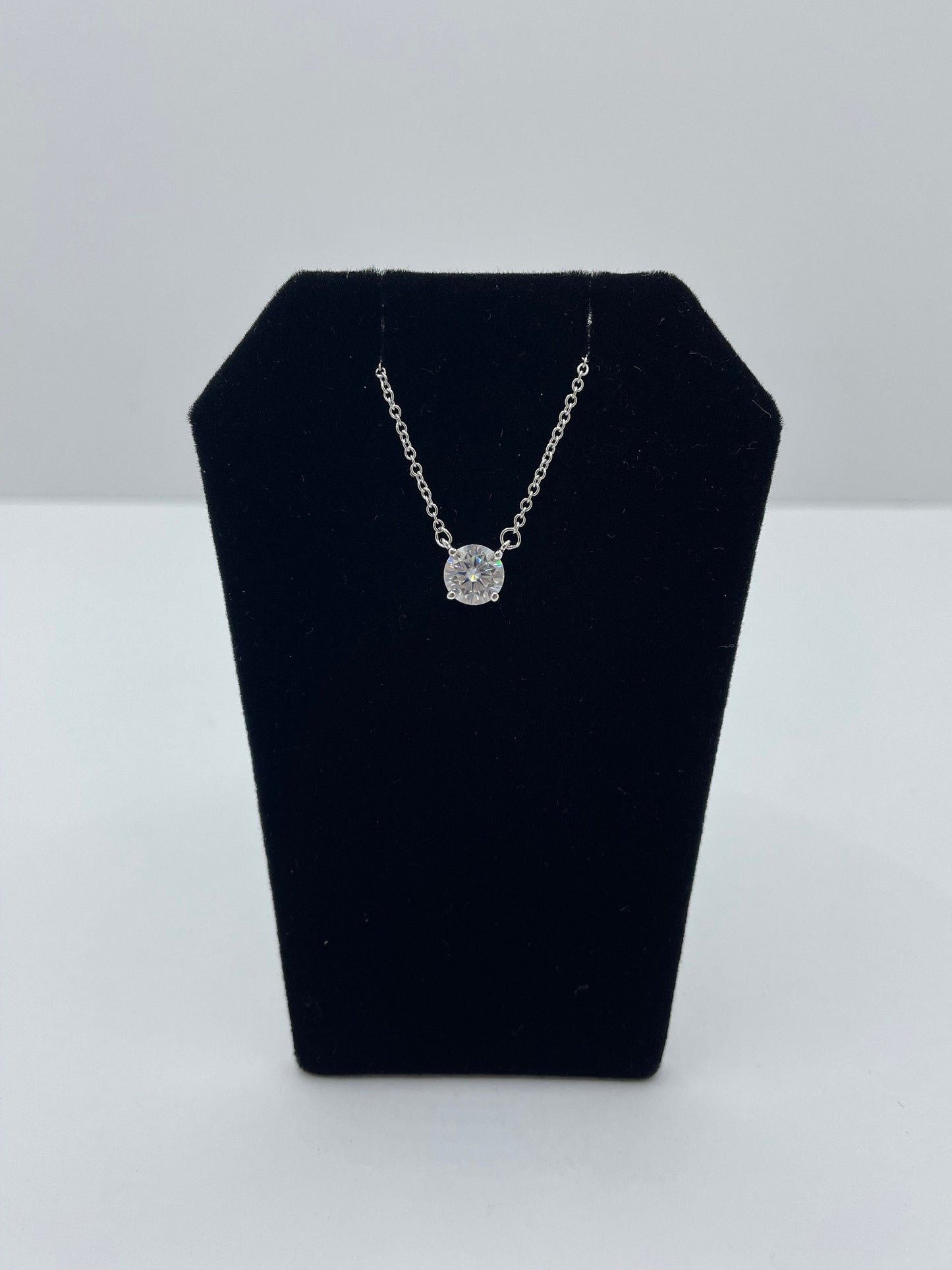 Moissanite Solitaire Pendant .925 Silver