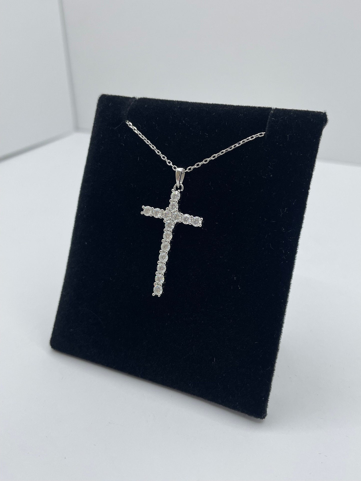 Moissanite Cross Pendant .925 Silver