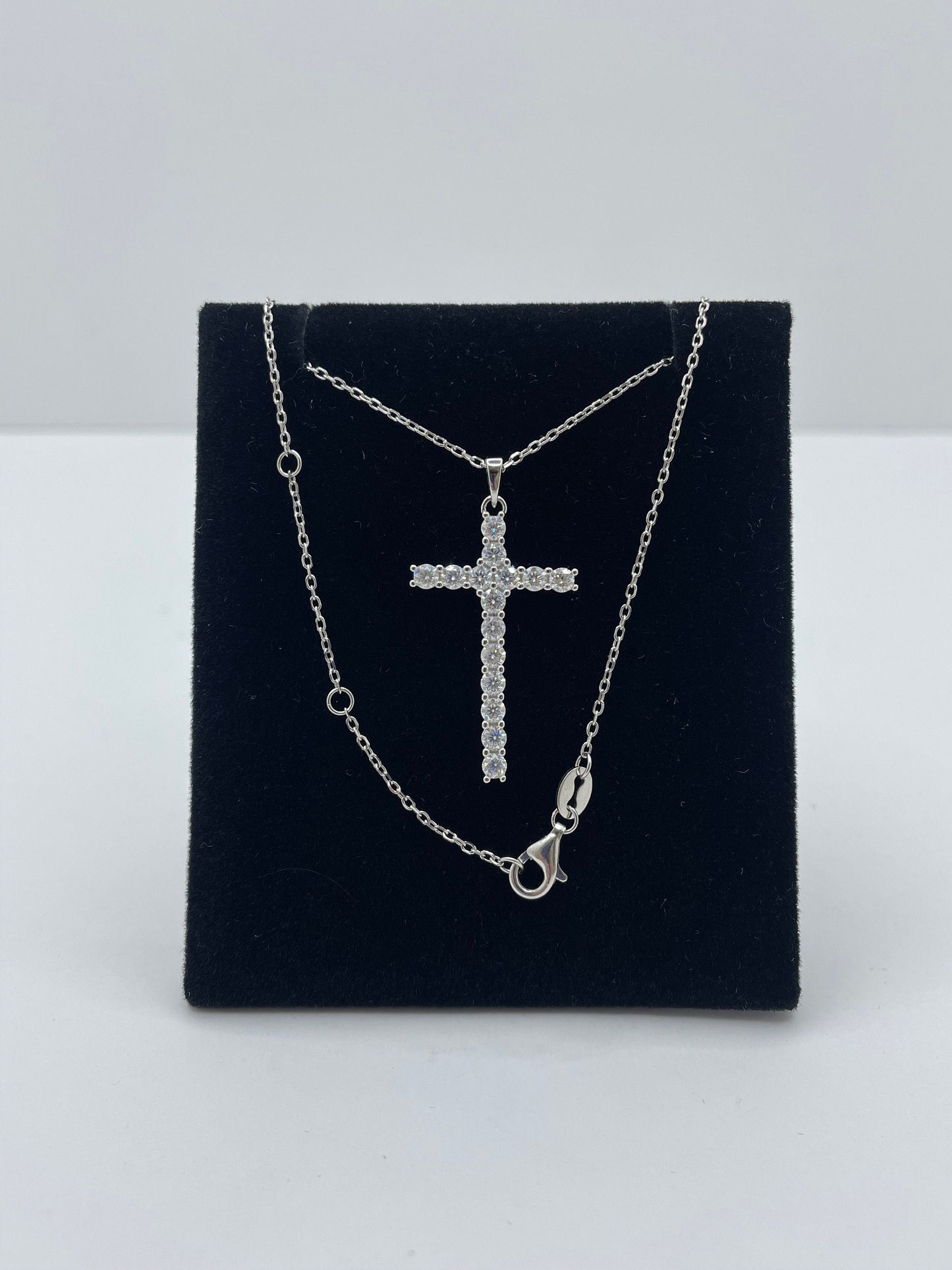 Moissanite Cross Pendant .925 Silver