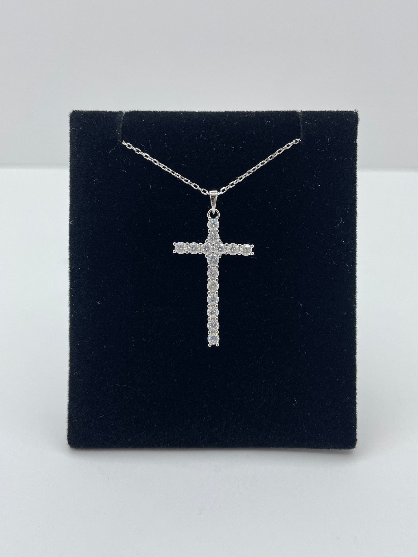 Moissanite Cross Pendant .925 Silver