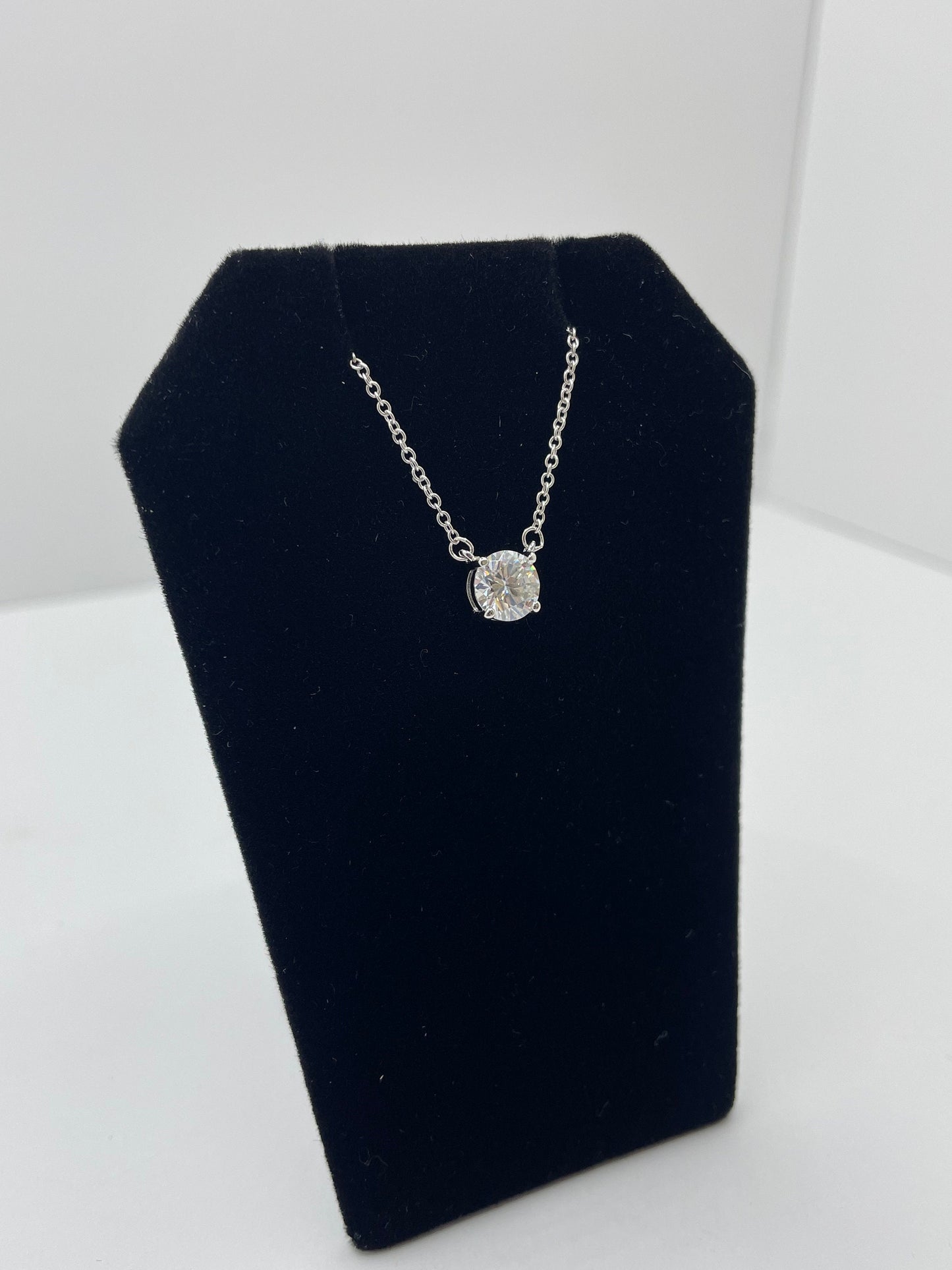 Moissanite Solitaire Pendant .925 Silver