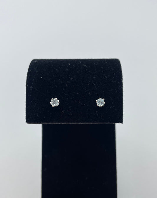 Light Blue Topaz Stud Earrings .925 Silver