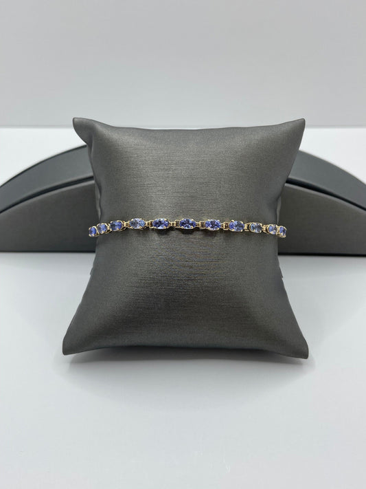 14k Yellow Gold Tanzanite Bracelet 7.25 inch