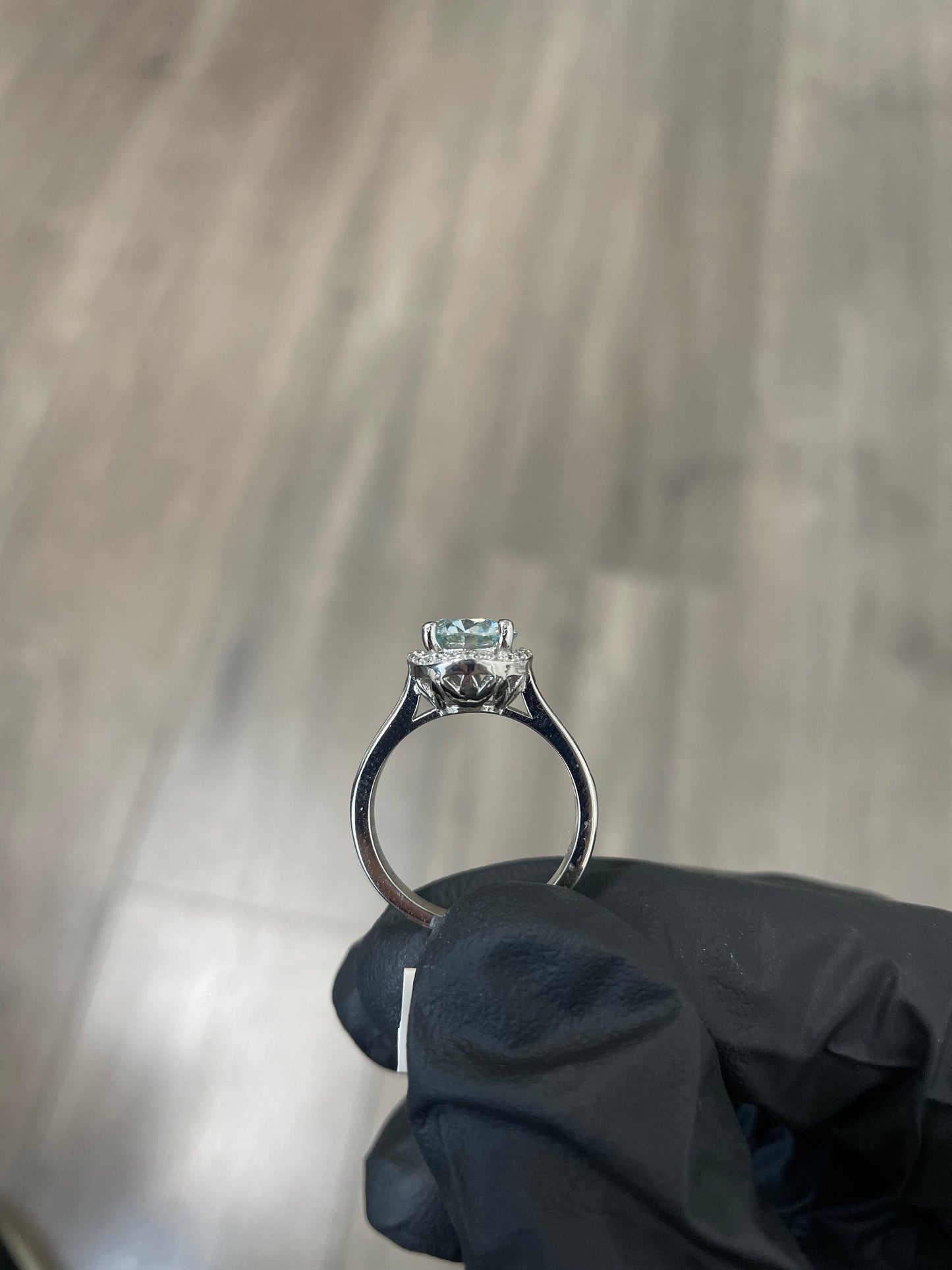 Moissanite Halo Ring .925 Silver