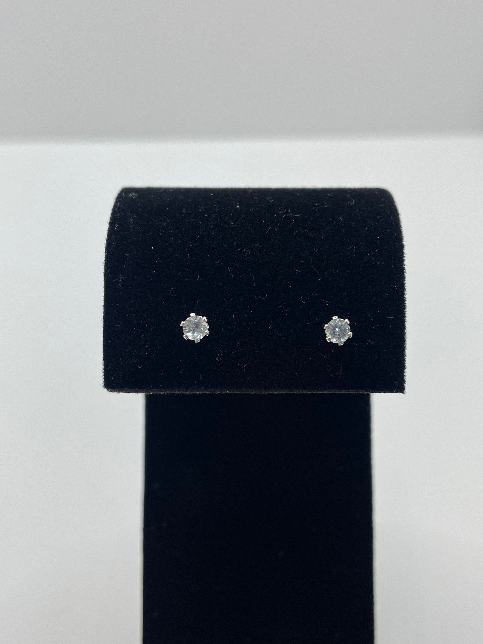 Light Blue Topaz Stud Earrings .925 Silver