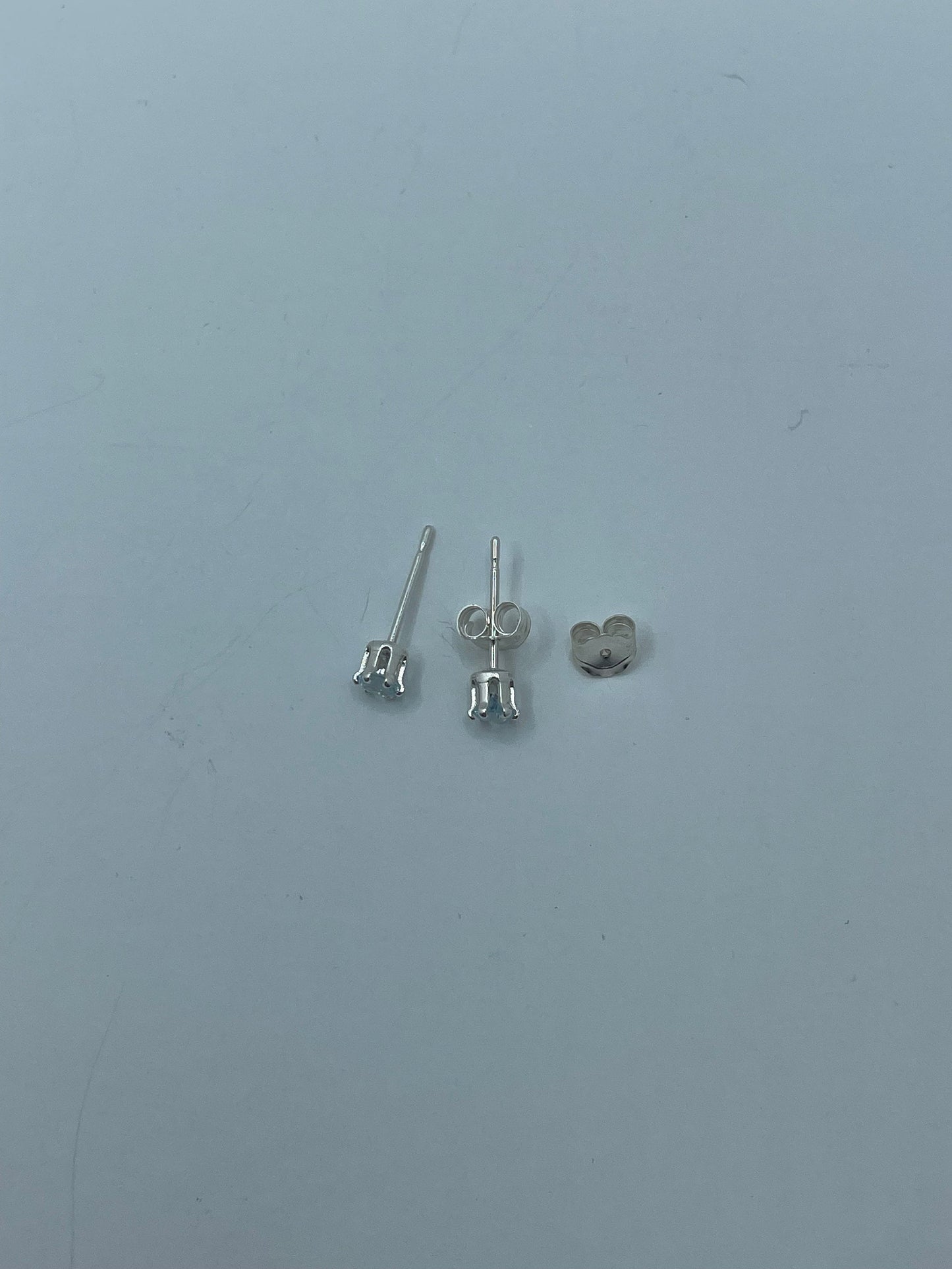 Light Blue Topaz Stud Earrings .925 Silver