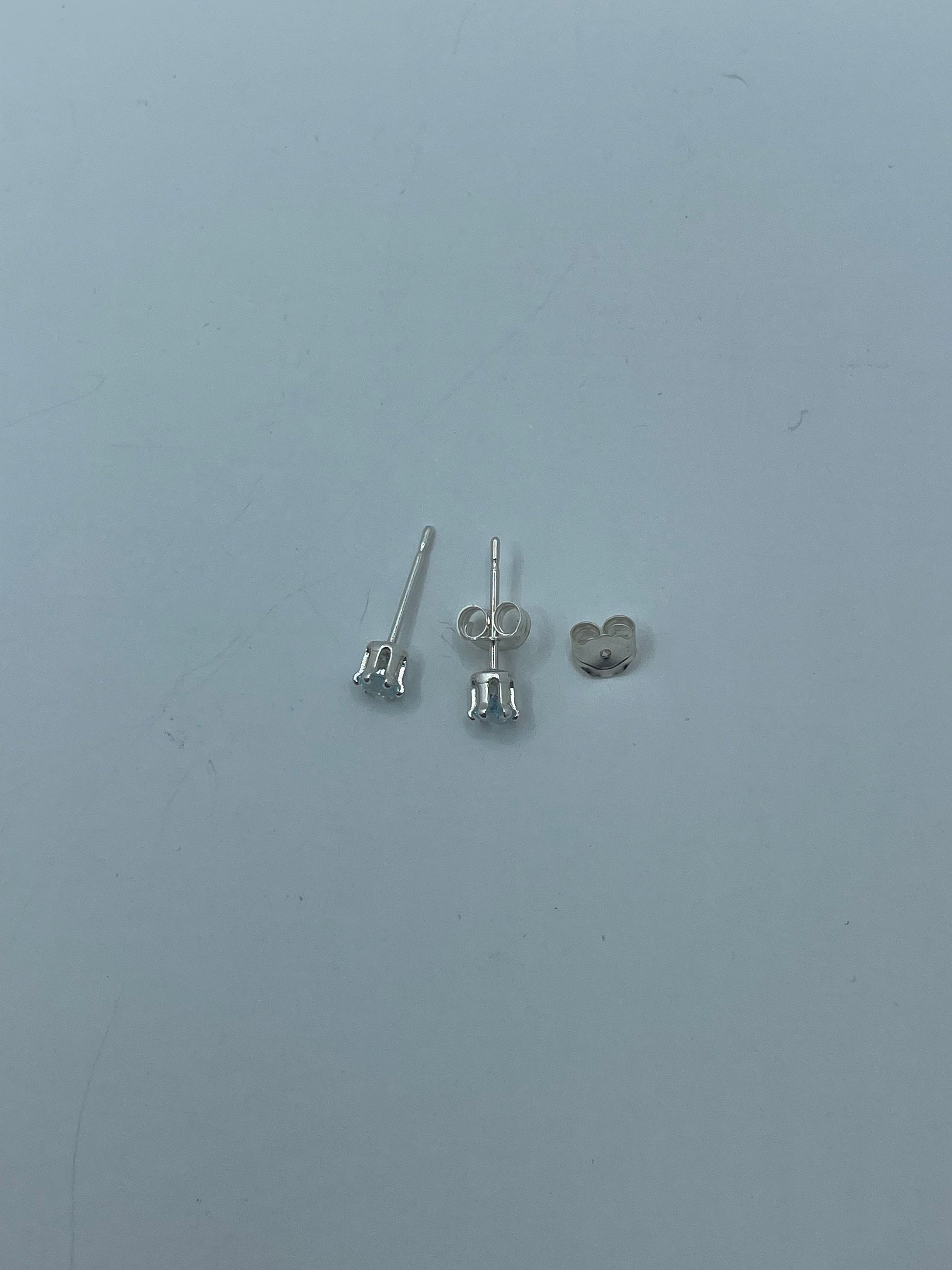 Light Blue Topaz Stud Earrings .925 Silver